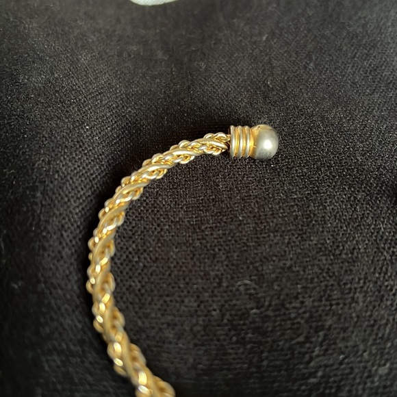 Gold Braided Cuff Bracelet - Womens Bracelet - Womens Accessories - Costume - Picture 4 of 4